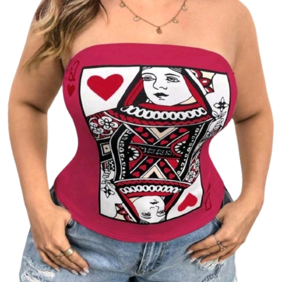 QUEEN OF HEARTS ♡ SEXY ♡ BANDEAU TOP ♡ 22w ♡ NWT - Picture 5 of 7